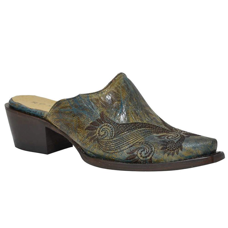 Roper Footwear Women's Brown and Turquoise Mary Mule