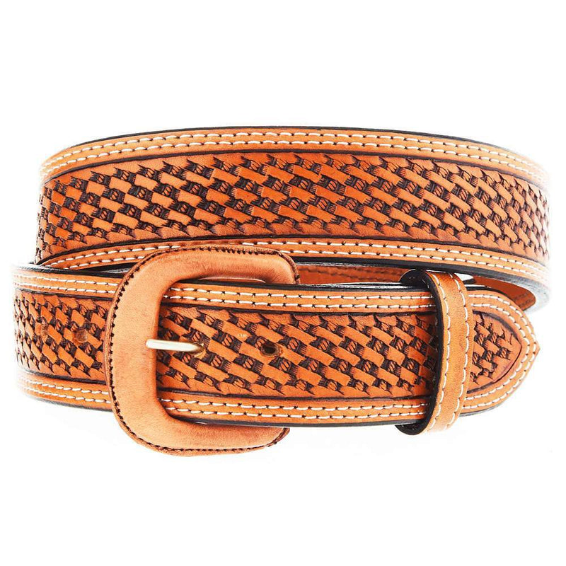 Men's Russet Basket Leather Belt