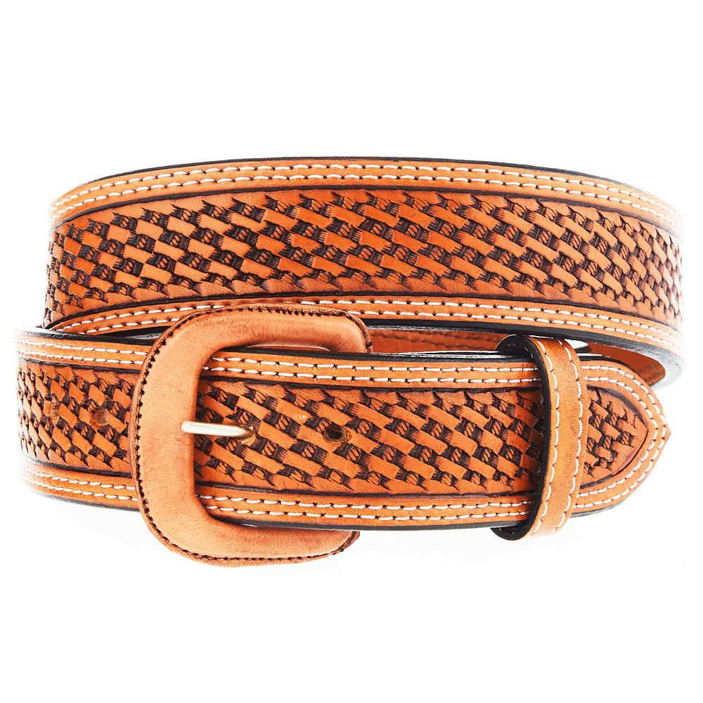 Vogt Silversmiths Men's Russet Basket Belt