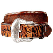 Men's Two Tone Hair On Hide Belt