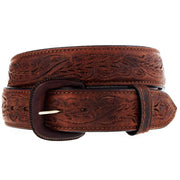 Oiled Bison Floral Belt