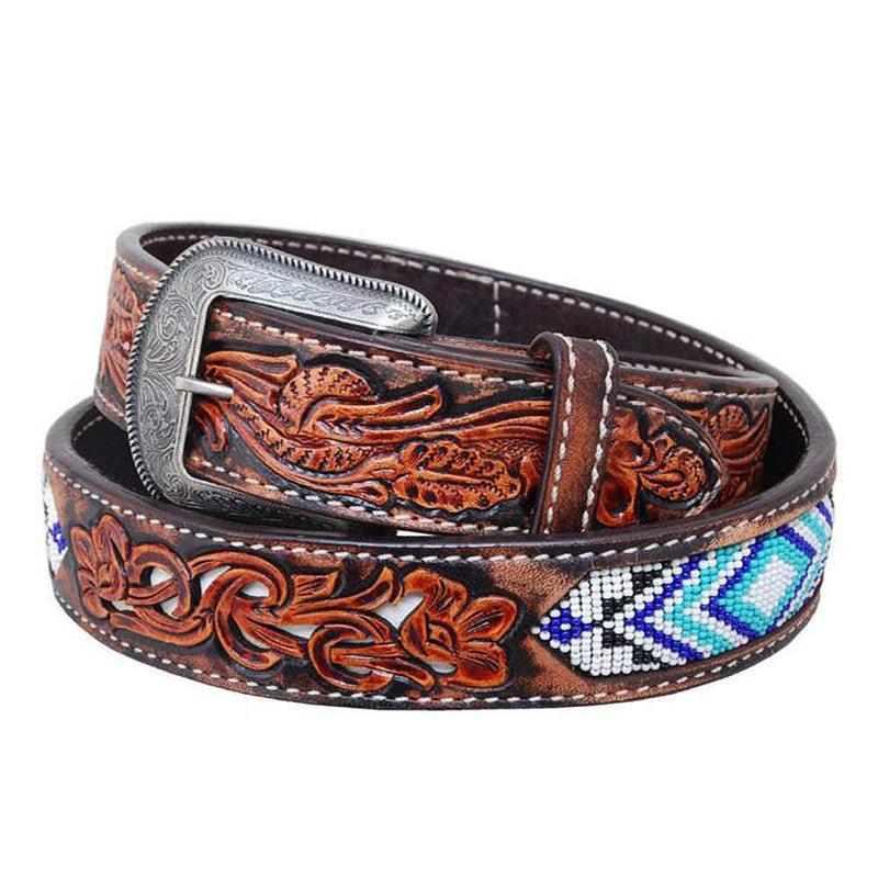 Men's Blue Diamond Inlay Belt