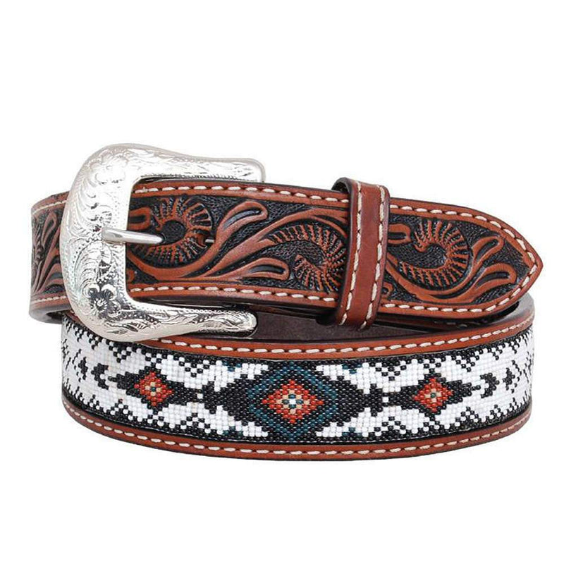 Men's Infinity Bead Green Diamond Belt