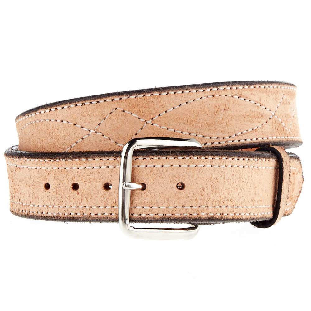 Texas Saddlery Men's Rough Out Figure Eight Stitch Belt, Texas Saddlery