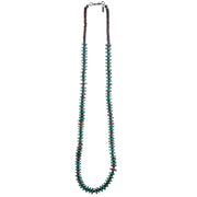 Turquoise Heishi Bead Necklace with Silver Discs
