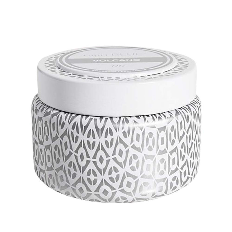 Volcano White Print Travel Tin
