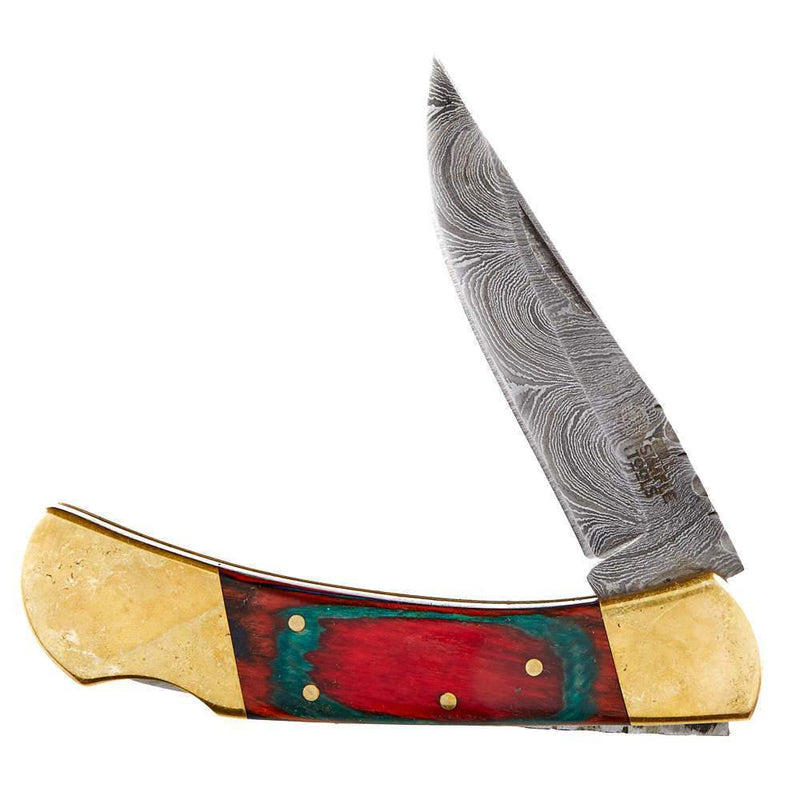 Rill Simple Tools, Llc Frontier Damascus Folder Knife w/Clip 022