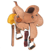 Tough 1 Branson 12in. Youth Roughout Barrel Saddle with Buckstitch