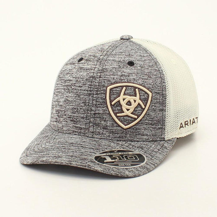 Ariat Heather Gray and Off White Shield Mesh Back Cap