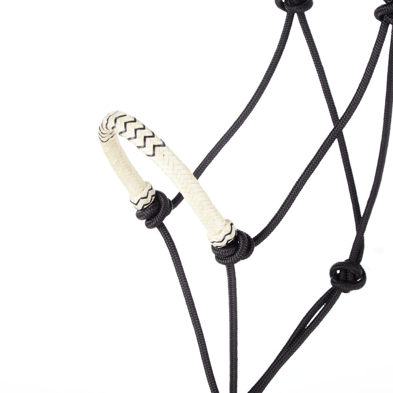Braided Rawhide Noseband Rope Halter with 8 foot Lead Rope
