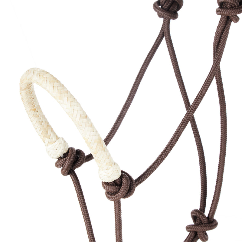 Braided Rawhide Noseband Rope Halter with 8 foot Lead Rope
