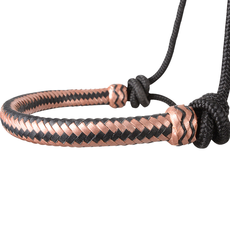 Braided Rawhide Noseband Rope Halter with 8 foot Lead Rope