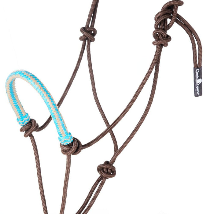 Braided Rawhide Noseband Rope Halter with 8 foot Lead Rope