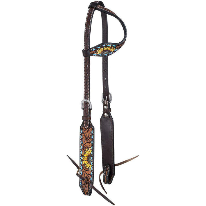 Tough 1 Sunflower and Buckstitch Single Ear Headstall