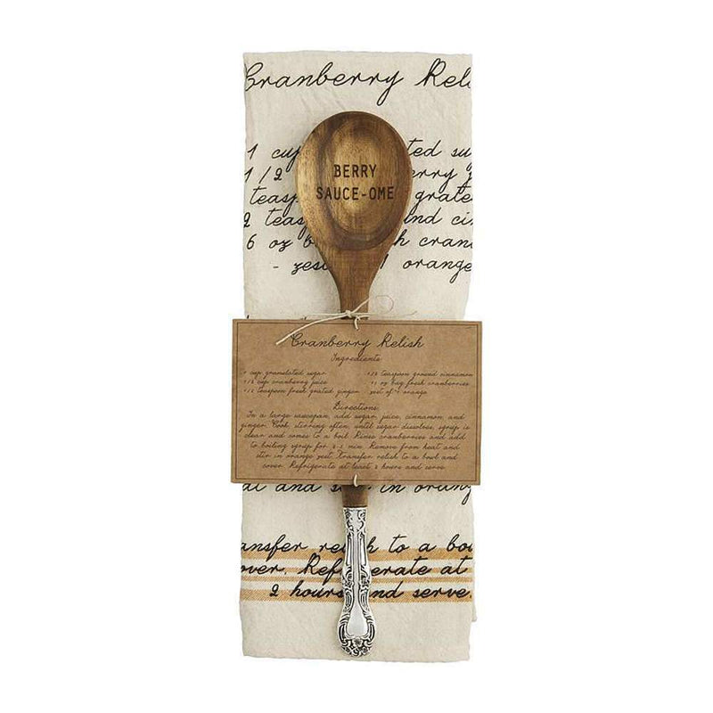 Mud Pie Thanksgiving Recipe Spoon and Towel Set