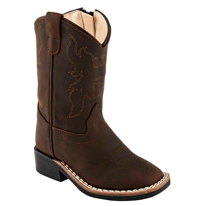 Toddler Brown on Brown Square Toe Cowboy Boot