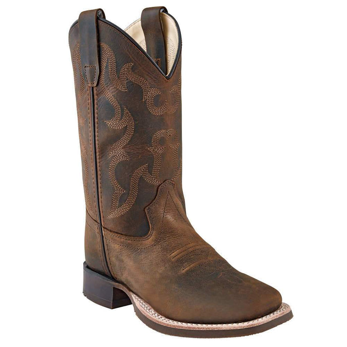 Youth Brown on Brown Square Toe Cowboy Boot