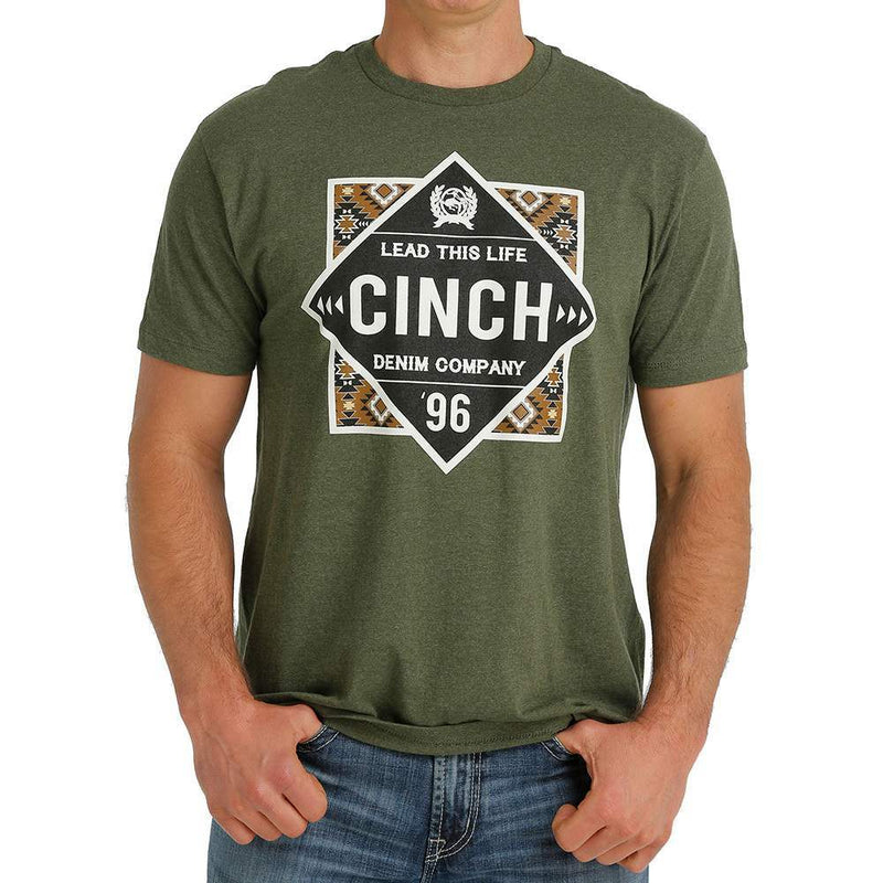 Men's Heather Green Aztec Graphic T-Shirt