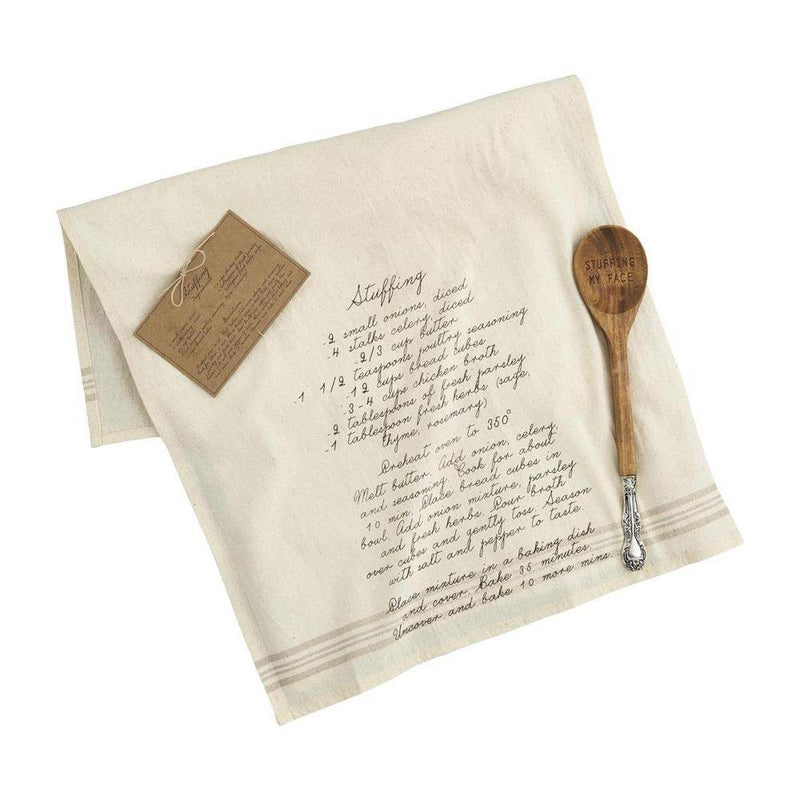 Mud Pie Thanksgiving Recipe Spoon and Towel Set