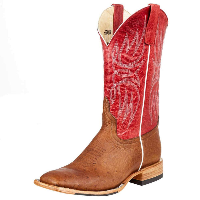 Men's Horse Power Top Hand Kango Tobac Smooth Ostrich 13" Red Top Boot