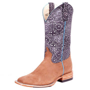 Women's Top Hand Bean Sand Suede Cowgirl Boot