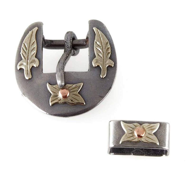 3/4 Inch Floral Buckle and Keeper
