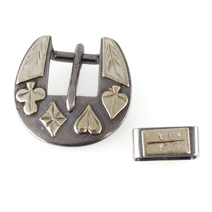3/4 Inch Card Suit Buckle and Keeper