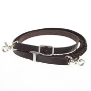 3/4in 5 Plait Braided Leather Rein