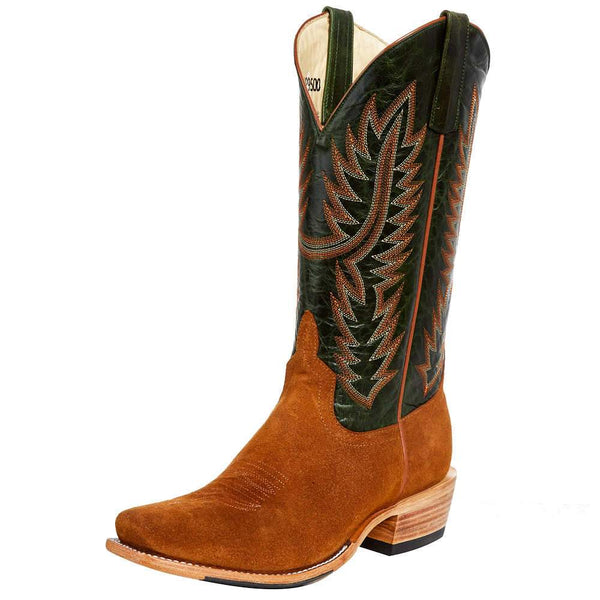 Horse Power Top Hand Men's Camel Suede Roughout 13in Emerald Green Top