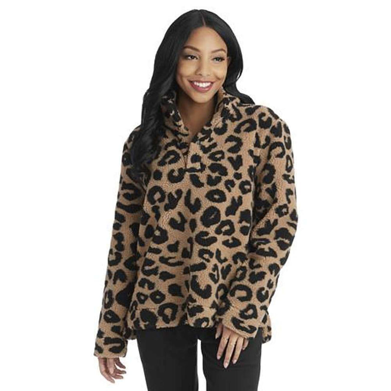 Women's Leopard Brady Sherpa Pull Over