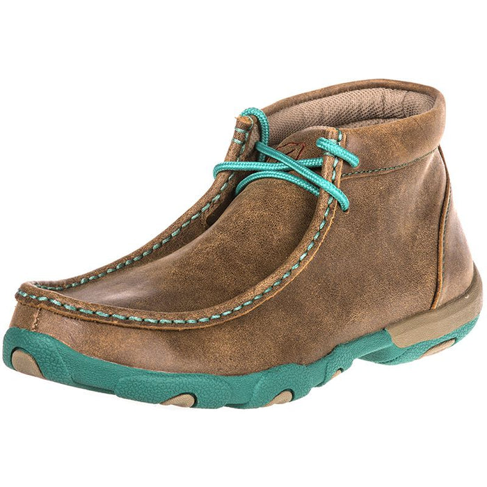 Women's Driving Mocs Brown & Turquoise Shoes