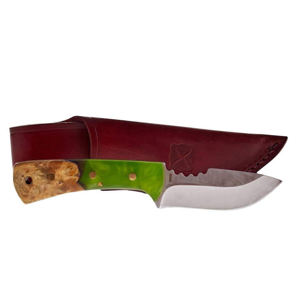 Western Fashion Twisted X Fixed Blade Rosewood Acrylic Knife w/Sheath