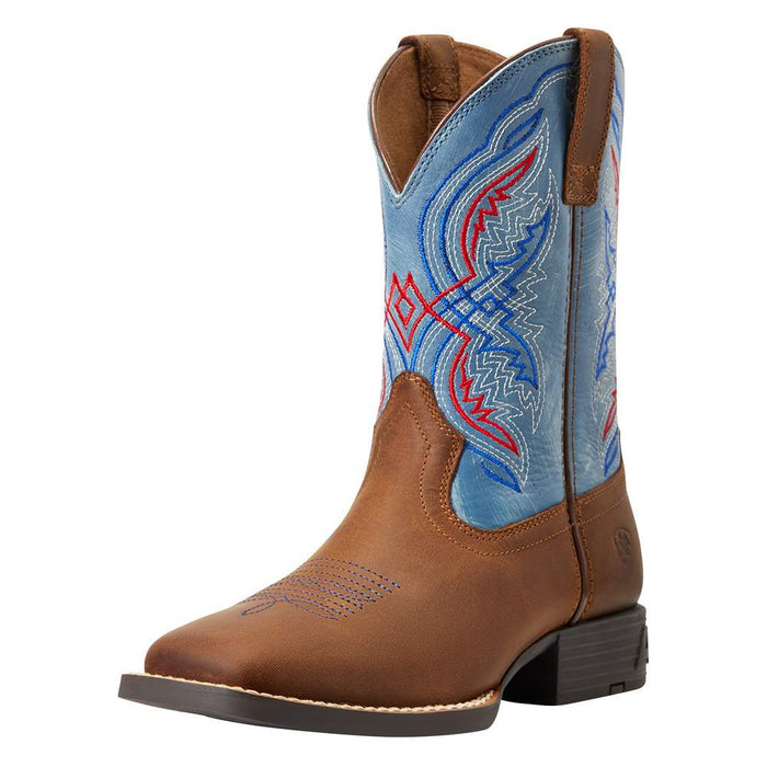 Children's/Youth Brown Double Kicker Square Toe Western Boot