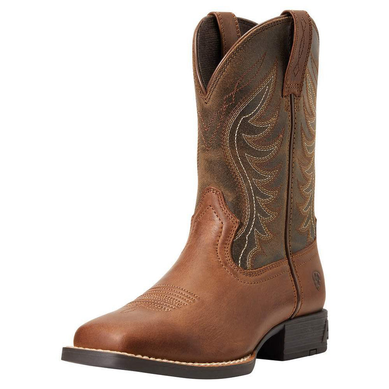 Ariat Childrens Brown Amos Square Toe Western Boot