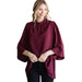 Women's Burgundy Wide Sleeve Top