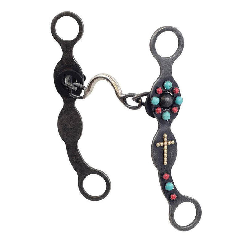 Southwest Collection Dark Grey Steel Cross Ported Chain Bit