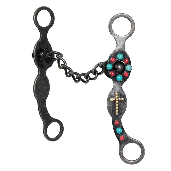 Southwest Collection Dark Grey Steel Cross Chain Bit