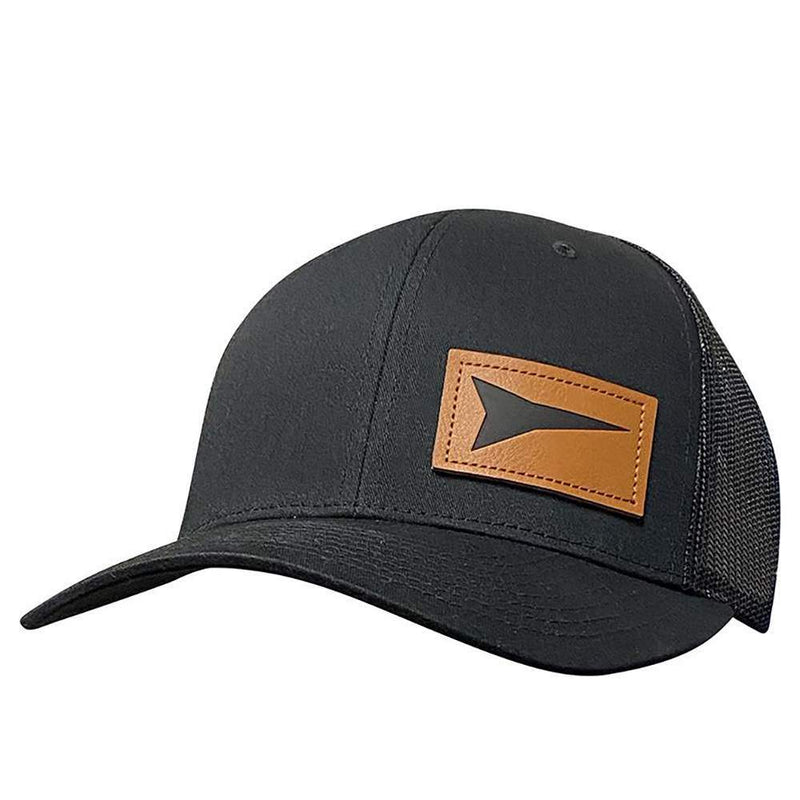 Fast Back Black Cap w/ Leather Patch