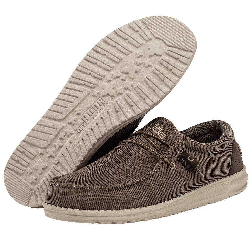 Heydude Men`s Hey Dude Wally Corduroy Walnut Casual Shoe