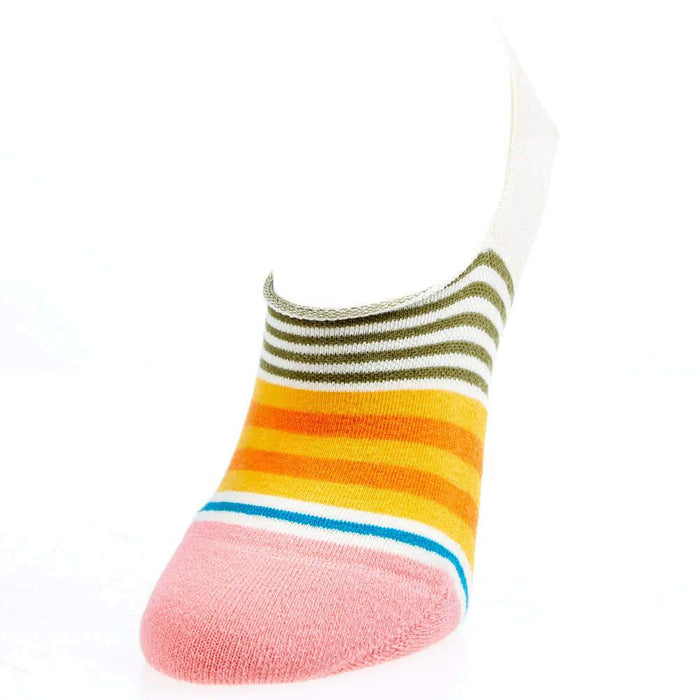 Ladies White Sunshine Stripe Socks