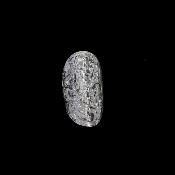Sterling Large Oval Engraved Ring