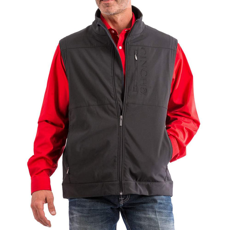 Men's Solid Black Bonded Concealed Carry Vest