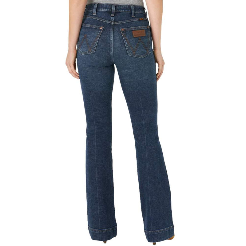 Women's Retro High Rise Bailey Bootcut Dark Wash Trouser Jeans