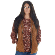 Womens Curium Suede Quilted Vest