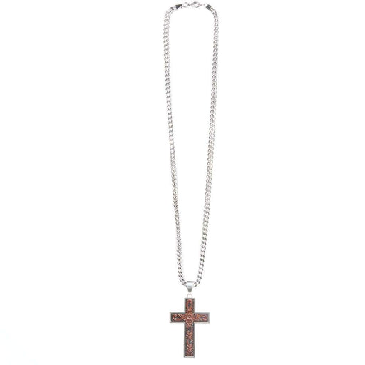 Men's Cross with Leather Chain Necklace