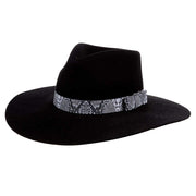 M&F Girls Pinch Front Black Fashion Hat 3 1/2` Brim