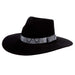 M&F Girls Pinch Front Black Fashion Hat 3 1/2` Brim