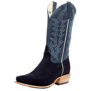 Men`s Black Suede Roughout 13in Blue Goat Top Cutter Toe Boot