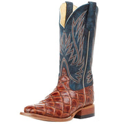 Kid's Cognac Filet of Fish Seas Turquoise Top Cowboy Boots