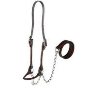 Leather Dairy/Beef Rounded Brown Show Halter Medium